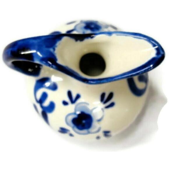 Vintage Hand Painted Miniature Pitcher Delfts Blue - Picture 3 of 12